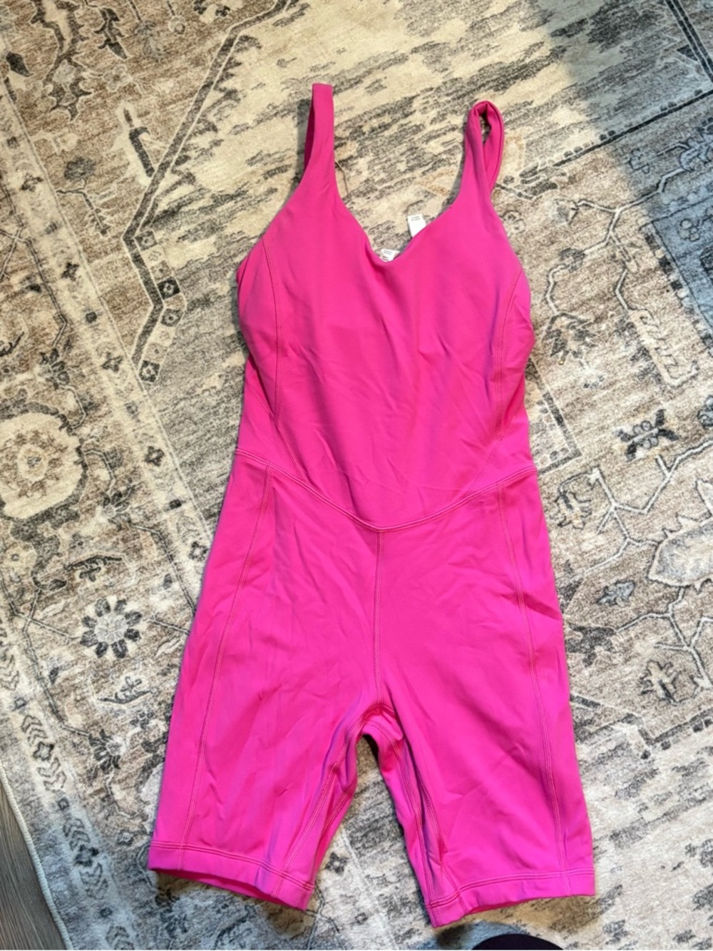 Lululemon sonic pink align body suit sonic pink size 4 workout jumpsuit
